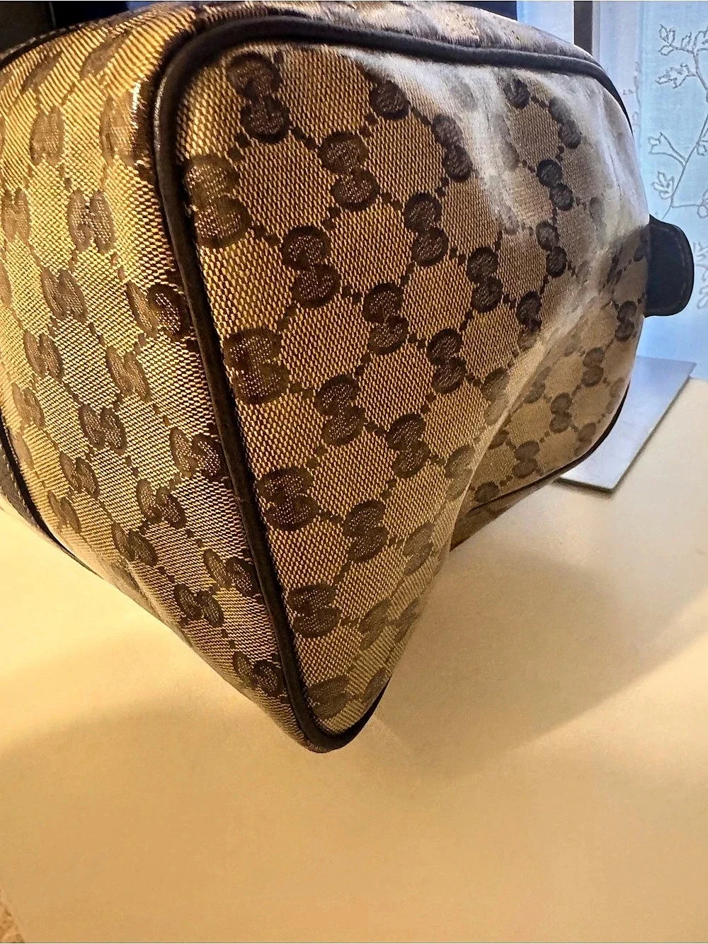 Gucci GG Supreme Monogram Boston Bag Brown